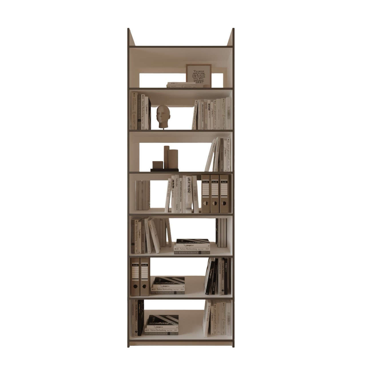 Стелаж двосторонній Захід Меблі з 7-ма полицями Колібрі Білий з cірою крайкою 900х500х2050 мм